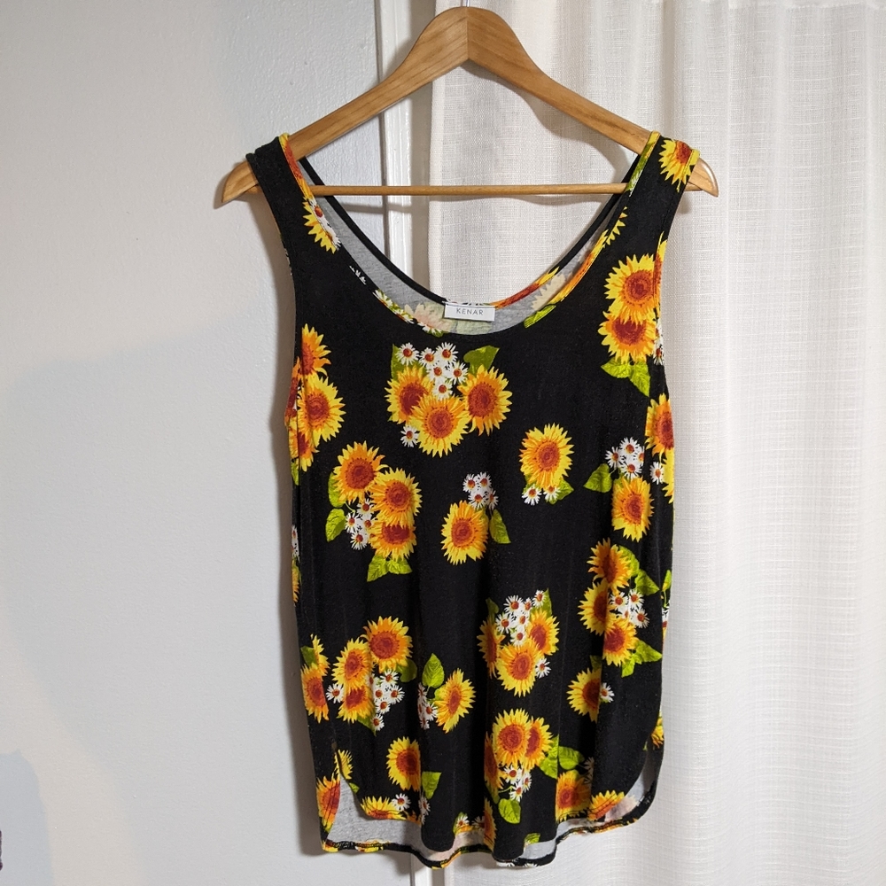 Kenar Flowy Sunflower Tank